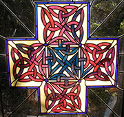 celtic knotwork cross window1 — stained glass